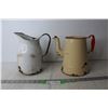 Image 1 : (2) Enamel Pitchers