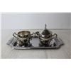 Image 5 : Shoe Wine Bottle Holder, Silver Plated Tea Pot, Tray and Misc.