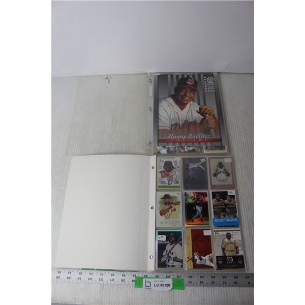 (2) Folders of MLB Trading Cards - Manny Ramirez, David Ortz