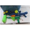 Image 1 : Large Blue Bin with 3 Water Guns