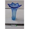 Image 1 : Blue Art Glass Flower Vase