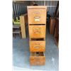 Image 2 : **Vintage Wooden 4-Drawer Filing Cabinet - 52" Tall
