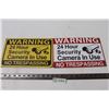 Image 1 : (2)No Trespassing and Camera Surveillence Warning Signs-12x8in