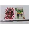 Image 1 : Marvel Comics "The Incredible Hulk" Sign and Deadpool Sign- 12x8in