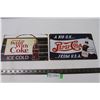 Image 1 : (2)12x8in signs- Pepsi-cola and Coca-cola