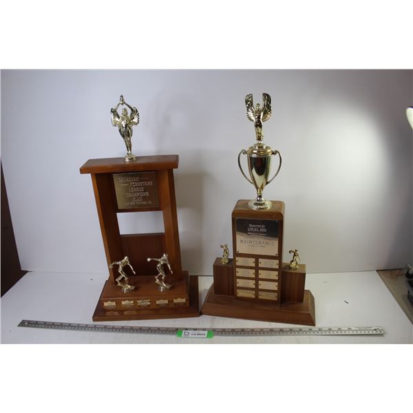 (2) Trophies - Canadian Foresters - Education Maintenance