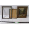 Image 1 : (3) Picture Frames- 1 Missing Glass and Backing-13.5x10.5in and 11x9in