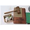 Image 2 : Notebook, Box of Pins, Gavel, and Other Objects