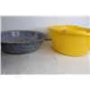 Image 7 : (3) Enamel Bowls, Plastic Bowl