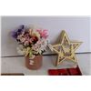 Image 2 : Light Up Star Decoration - Untested, Fake Flowers in Pot, Plastic Straws, Misc.