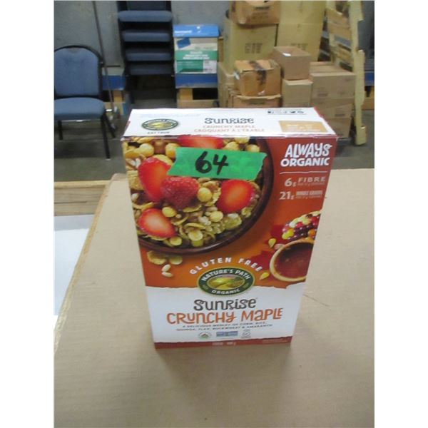 SHELF PULLS (AS IS):  SUNRISE CRUNCH MAPLE CEREAL (300G) - BOX