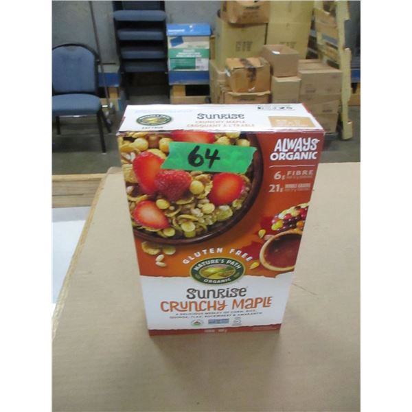 SHELF PULLS (AS IS):  SUNRISE CRUNCH MAPLE CEREAL (300G) - BOX