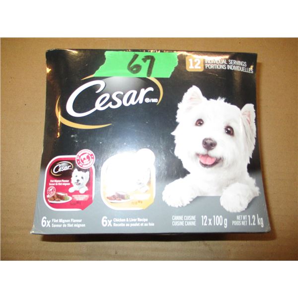 SHELF PULLS (AS IS):  CESAR DOG FOOD (12 X 100G SERVINGS)