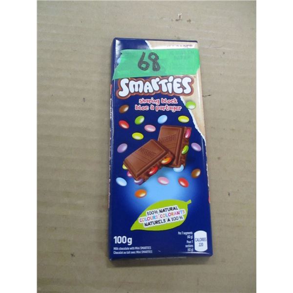 SHELF PULLS (AS IS):  SMARTIES CHOCOLATE BAR (100G)
