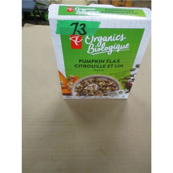 SHELF PULLS (AS IS);  PUMPKIN FLAX CEREAL (325G) - BOX