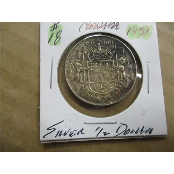 1951 CANADA KING GEORGE VI SILVER HALF DOLLAR