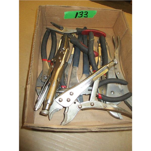 BOX C/W ASSORTED PLIERS