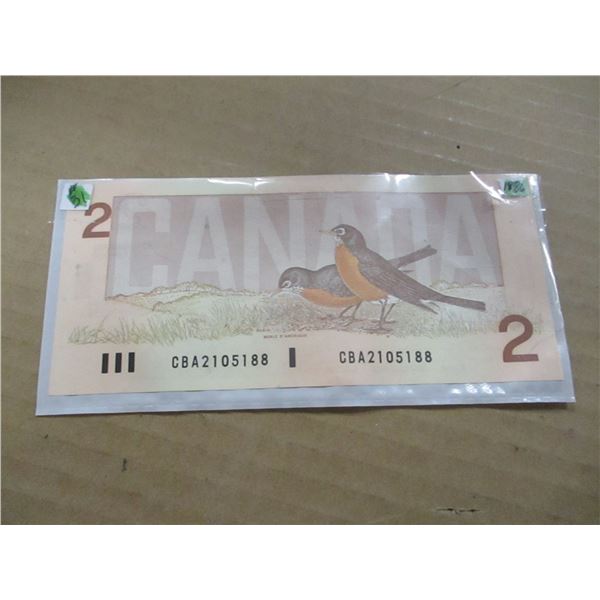 1986 UNCIRCULATED BIRD SERIES LAST OF CANADA $2 BILLS