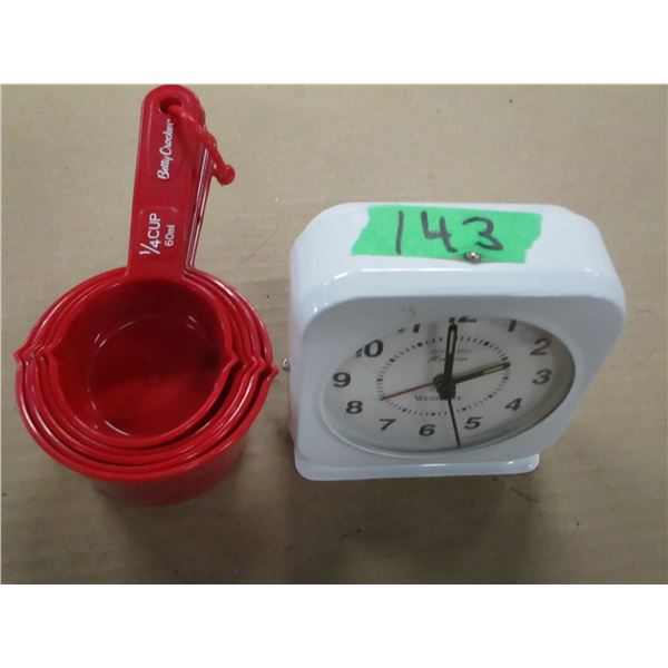 ESTATE:  MEASURING CUPS, ALARM CLOCK