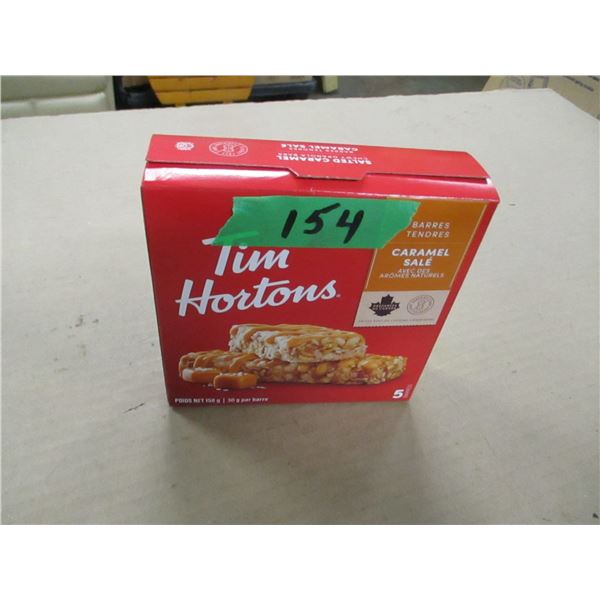 SHELF PULLS (AS IS):  TIM HORTONS CARAMEL BARS (5) - BOX