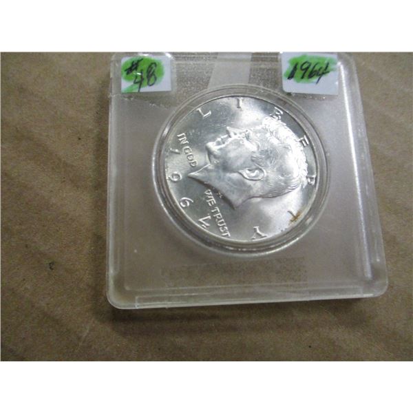 1964 CH/BU USA KENNEDY SILVER HALF DOLLAR