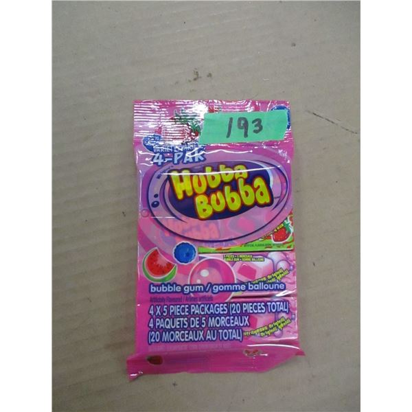 SHELF PULLS (AS IS):  PACK OF HUBA BUBA GUM (4 X 5 PIECES)