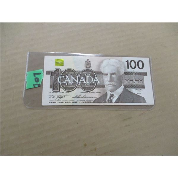 1988 CANADA $100 BILL