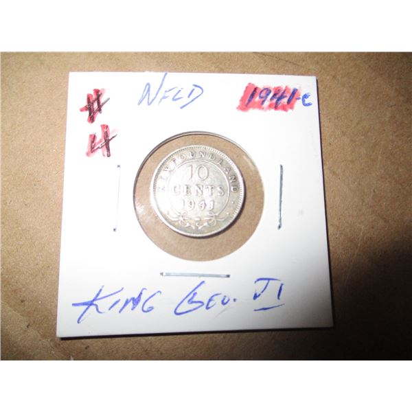 1941C NEWFOUNDLAND KING GEORGE VI SILVER DIME