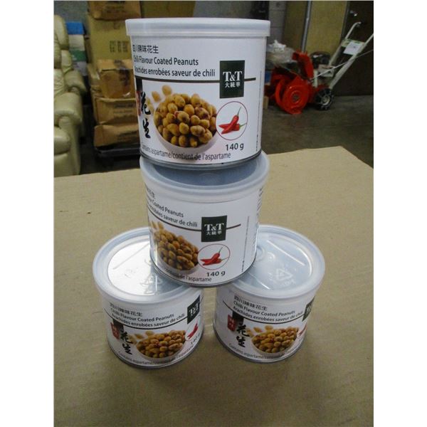 SHELF PULLS (AS IS):  CHILI FLAVOR PEANUTS (4 X 140 G CANS) - PER BUNDLE