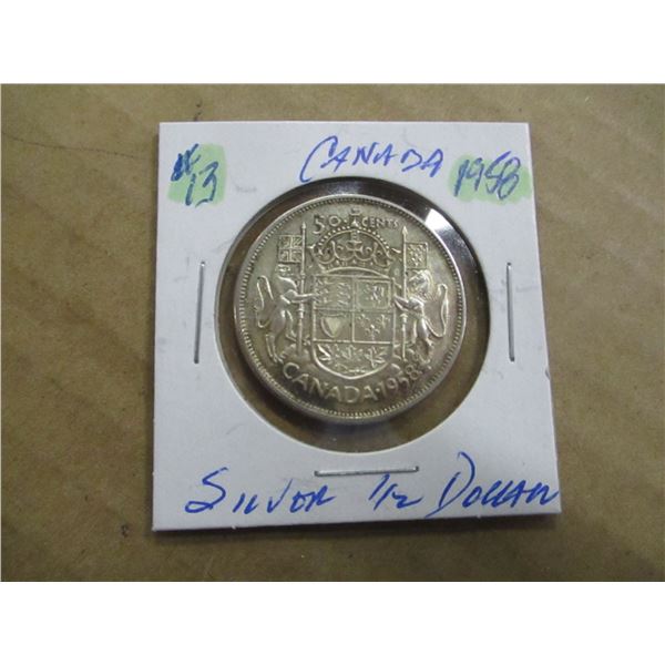 1958 CANADA SILVER HALF DOLLAR