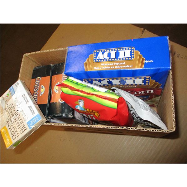 FREIGHT DAMAGE (AS IS):  BOX C/W ASSORTED GROCERIES, PASTA, ETC