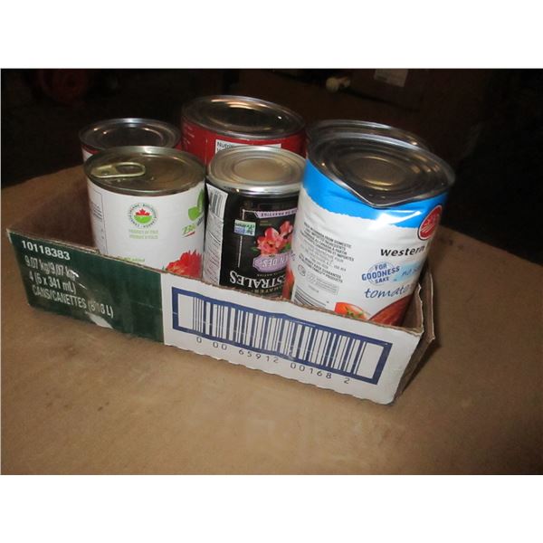 FREIGHT DAMAGE (AS IS):  BOX C/W CANNED TOMATOES