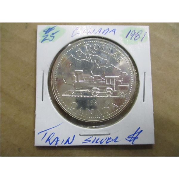 1981 TRAIN CANADA SILVER DOLLAR
