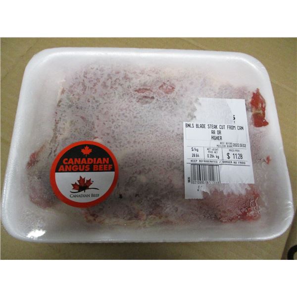 SHELF PULLS (AS IS):  BONELESS BLADE STEAK (APPROX. $11.28)