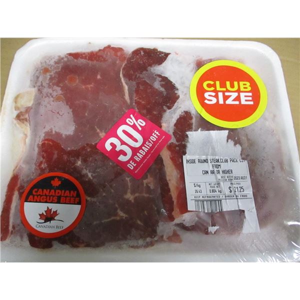 SHELF PULLS (AS IS):  INSIDE ROUND STEAK (APPROX. $21.25)