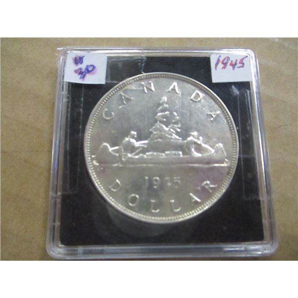 1945 CANADA KEY DATE SILVER DOLLAR