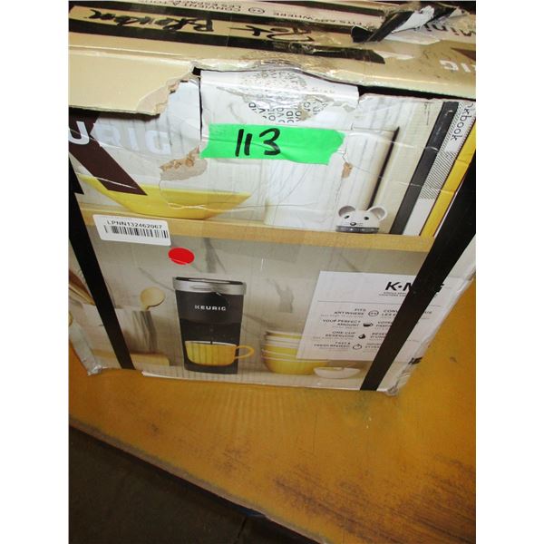 FREIGHT DAMAGE (AS IS):  KEURIG COFFEE MAKER (NO POT)