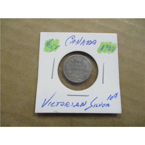 1900 CANADA VICTORIAN SILVER DIME