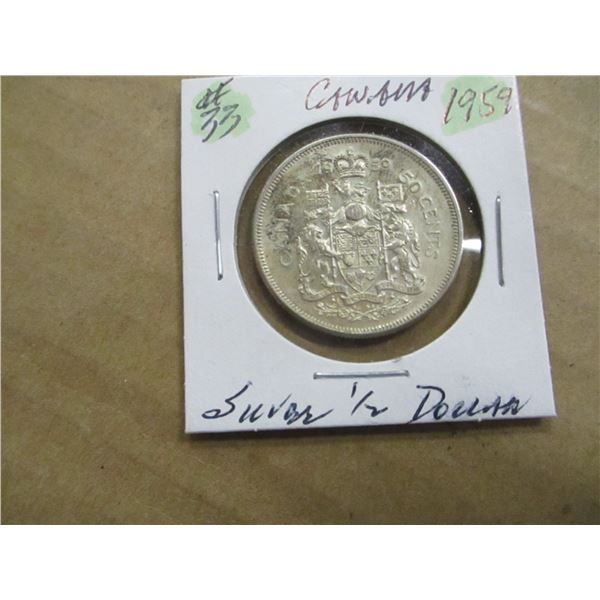 1959 CANADA SILVER HALF DOLLAR