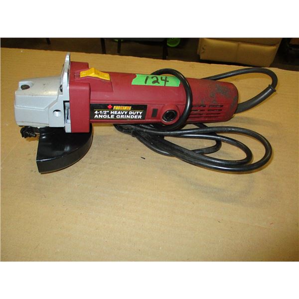 FREIGHT DAMAGE (AS IS):  4 1/2" ANGLE GRINDER (TESTED - RUNNING)