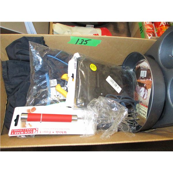 FREIGHT DAMAGE (AS IS):  BOX C/W IPAD COVERS, PANS, ETC