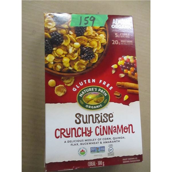 SHELF PULLS (AS IS):  SUNRISE CRUNCHY CINNAMON CEREAL (300G) - PER BOX