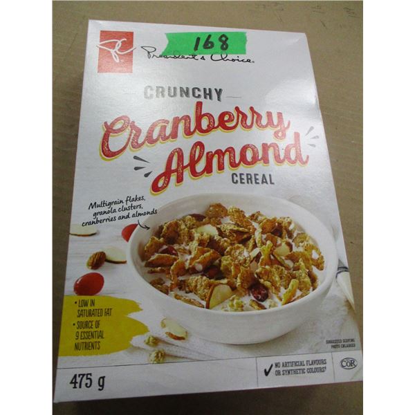 SHELF PULLS (AS IS):  CRANBERRY ALMOND CEREAL (475 G) - BOX