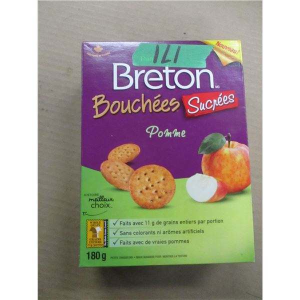 SHELF PULLS (AS IS):  BRETON APPLE CRACKERS (180G) - BOX