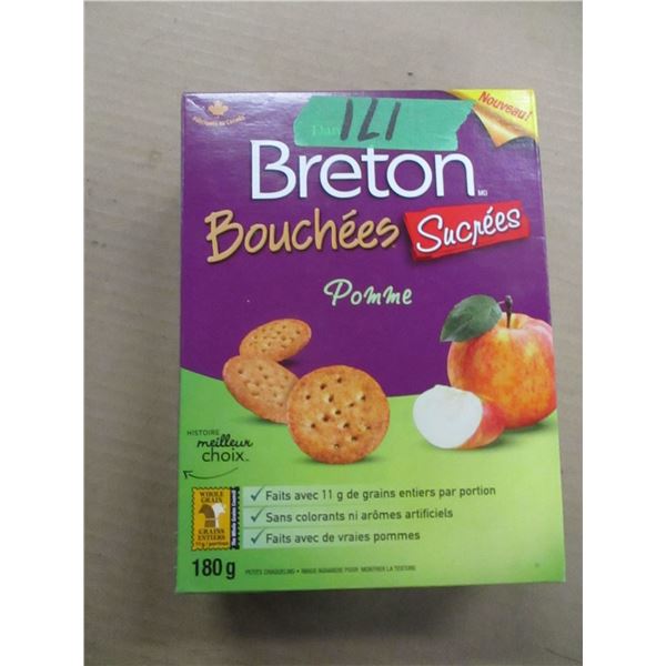 SHELF PULLS (AS IS):  BRETON APPLE CRACKERS (180G) - BOX