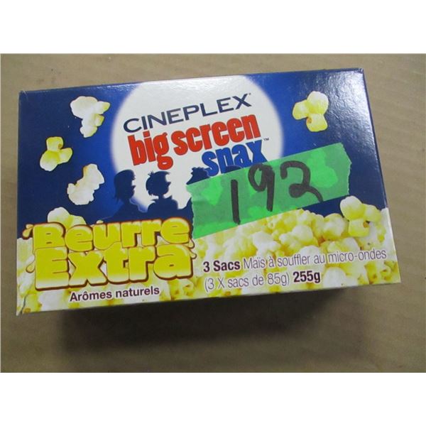 SHELF PULLS (AS IS):  CINEPLEX POPCORN (255G) - BOX