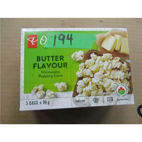 SHELF PULLS (AS IS):  BUTTER POPCORN (3 X 99G) - PER BOX