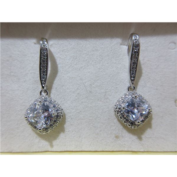 NEW:  925 STERLING SILVER DANGLE DROP GEM STONE EARRINGS