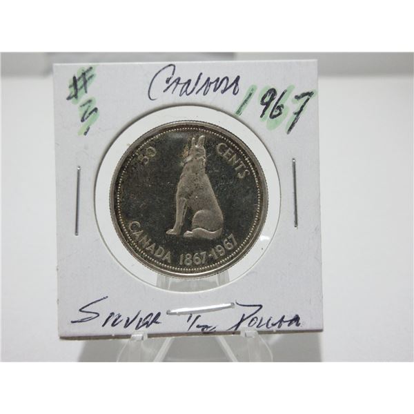 1967 CANADA WOLF SILVER HALF DOLLAR