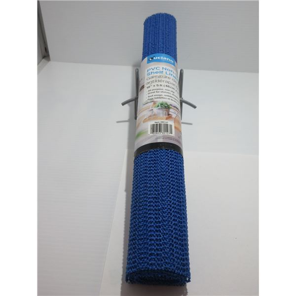 NEW:  PVC NON-SLIP SHELF LINER (18" X 5') (BLUE)